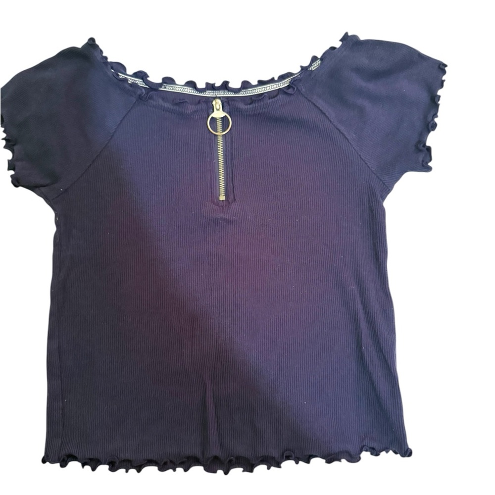 Justice Navy Blue Kids Sweater with Zipper